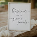 Search for reserved for family signs Calligraphy