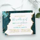 Search for teal turquoise and gold wedding invitations Geode