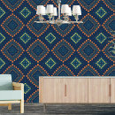 Search for navy blue and orange art Geometric pattern