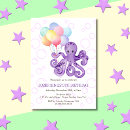 Search for purple balloons birthday invitations Girl
