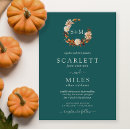 Search for teal and brown wedding invitations Fall foliage