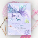 Search for mermaid party invitations Watercolor