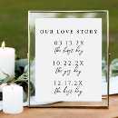 Search for our love story wedding signs Black and white