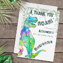 Search for dinosaur birthday party thank you cards Roar