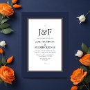 Search for navy and orange wedding invitations Gold