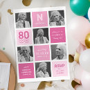 Search for female 80th birthday invitations Milestone