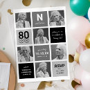 Search for female 80th birthday invitations Typography