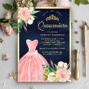 Search for blush and navy quinceanera invitations Quinceañera