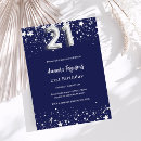 Search for silver star birthday invitations Navy blue