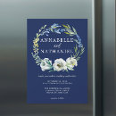 Search for navy blue floral wedding invitations Foliage