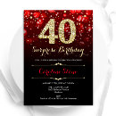 Search for red and black 40th birthday invitations Elegant