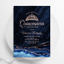 Search for navy blue gold quinceanera invitations Marble