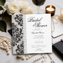 Search for black white lace bridal shower invitations Damask