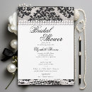 Search for black white lace bridal shower invitations Damask