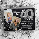 Search for silver 40th birthday invitations Party