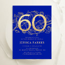 Search for elegant blue 60th birthday invitations Gold