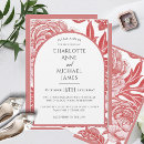 Search for floral frame wedding invitations Red