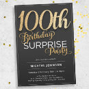 Search for surprise 100th birthday invitations Modern