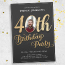 Search for typography 40th birthday invitations Forty