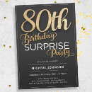 Search for gold 80th birthday invitations Chic