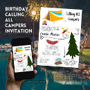 Search for wilderness birthday invitations Camping