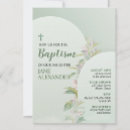 Search for pastel christening invitations Greenery