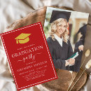 Search for red and gold graduation invitations High school