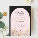 Search for pink and black 50th birthday invitations Elegant