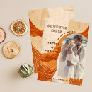 Search for burnt orange save the dates Retro