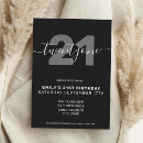 Search for 21st birthday invitations Black and white