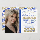 Search for blue and white graduation invitations Gold