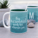 Search for mermaid quote mugs Watercolor