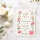 Search for watercolor flowers baby shower invitations Boho