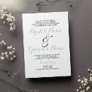 Search for pastel blue wedding invitations Modern typography
