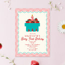 Search for berry 1st birthday invitations Strawberry birthday party