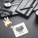 Search for word art key rings Black