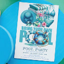 Search for summer pool party invitations Blue