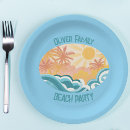 Search for beach waves paper plates Palm trees