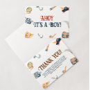 Search for nautical thank you cards Ahoy it's a boy