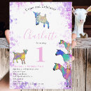 Search for farm animal 1st birthday invitations Girl