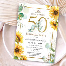 Search for sunflower 50th birthday invitations Summer
