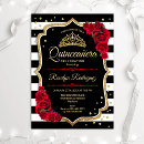Search for red black quinceanera invitations Quinceañera