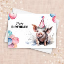 Search for pig birthday cards Watercolor