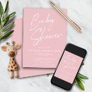 Search for script baby girl shower invitations Pink