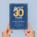 Search for blue gold 30th birthday invitations Cheers to 30 years