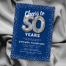 Search for silver 50th birthday invitations Blue and silver