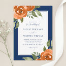 Search for navy blue and burnt orange wedding invitations Trendy