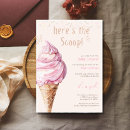Search for ice cream baby girl shower invitations Modern
