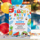 Search for ocean birthday invitations Pool party