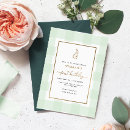 Search for green 1st birthday invitations Gold foil